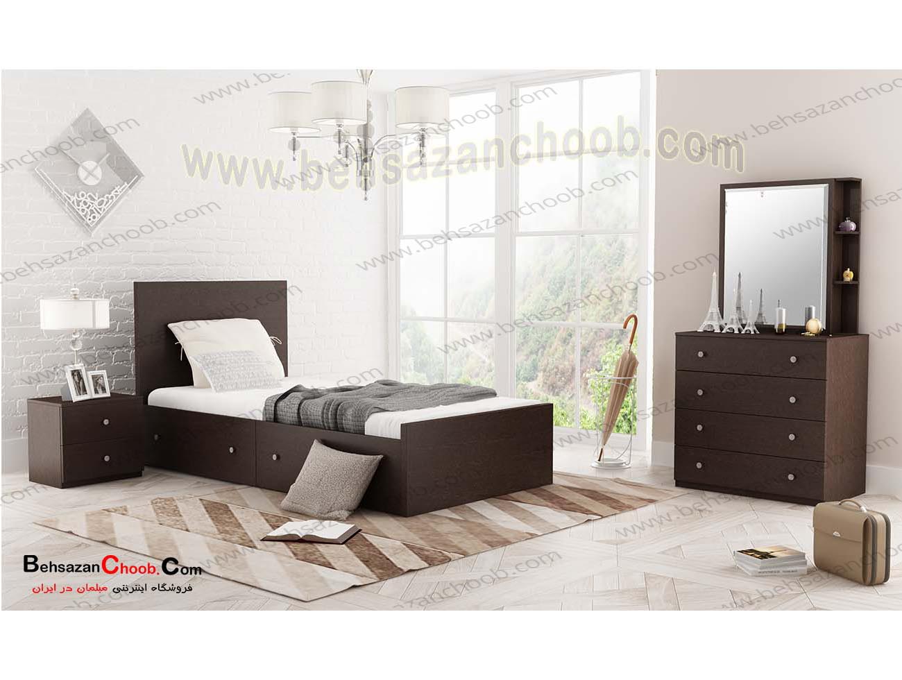 تخت تک نفره چوبی البرزT 2033